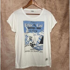 Vintage La Rue Dolce Felix The Cat T-Shirt Mens M Shatters The Sheik NWOT Rolled